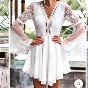 Two Sisters Label White Chiffon Backless Dress